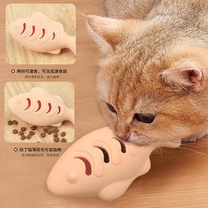 Gıda sınıfı silikon kedi oyuncak taşlama diş temizleme kedi diş fırçası sevimli evcil kedi balık şekli oyuncak alay Pet oyuncaklar kediler köpekler için - Product Image 1