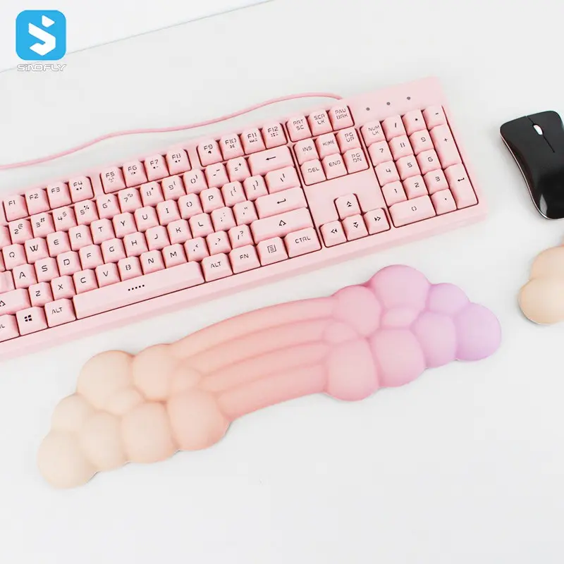 New Design Colorful Comfortable Keyboard PU Silicone Soft Cloud Wrist Rest