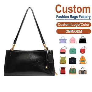 Sac à bandoulière antivol en PU à rayures vintage, finition cirée, personnalisé en usine, sac à main de luxe pour femme - Product Image 1