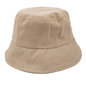 Custom Embroidery Logo Thick Corduroy Fabric Solid Color Winter Warm Girl Women Trendy High Quality Bucket Hat - Product Image 1