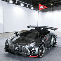 Voiture de course électrique pour enfants de 2 à 7 ans, alimentée par batterie, en plastique, capable de faire des dérapages, avec lumières arrière, musique et fonctions de puissance