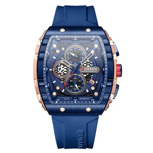 CURREN 8442 Montres de sport tendance tonneau, nouveau grand cadran, design unique ajouré, date automatique, montres-bracelets à <span class=keywords><strong>quartz</strong></span> pour hommes, Relojes - Product Image 6