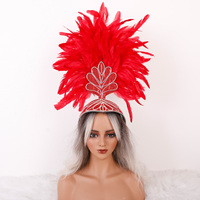Al por mayor: Tocados de plumas para carnaval, cosplay, color personalizado, cómodos, suaves, con decoración de diamantes de imitación, para actuaciones escénicas y fiestas