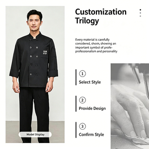 Chaqueta de Uniforme de Chef Profesional Color Borgoña, Diseño Cruzado con Cuello Alto y Puños, para Personal de Hoteles, Panaderías y Servicios de Catering - Product Image 4