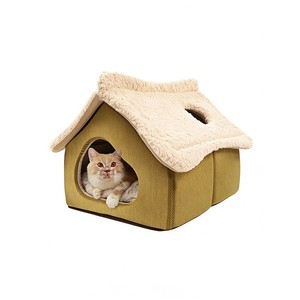 Villa <span class=keywords><strong>pour</strong></span> chat semi-fermée OEM ODM, robuste, forme 3D, respectueuse de la peau, <span class=keywords><strong>coussin</strong></span> amovible et lavable, idéale <span class=keywords><strong>pour</strong></span> les grands chats et les chatons - Product Image 6