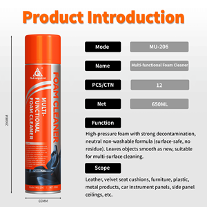 Nettoyant mousse multi-surfaces tout-en-un pour l'intérieur de la voiture, les meubles de la <span class=keywords><strong>maison</strong></span> et les roues avec un puissant spray détachant - Product Image 5