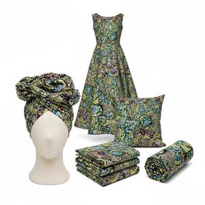 Tissu <span class=keywords><strong>en</strong></span> Coton Véritable Wax Africain Ankara de Qualité Supérieure, <span class=keywords><strong>Pagne</strong></span> Ankara Original avec Paillettes et Pierres - 40k - Product Image 1