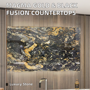 Plan de travail de cuisine en granit Magma Gold <span class=keywords><strong>Black</strong></span> Taurus, design moderne, pour villas, garantie 1 an, conception graphique - Product Image 5