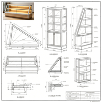 Solution d'aménagement intérieur pour boulangerie tout-en-un : Vitrine de boulangerie, comptoir de présentation de pâtisseries avec éclairage LED