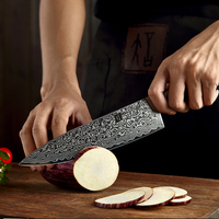 Couteau de chef de cuisine XINZUO de haute qualité, 8 pouces, acier Damas 67 couches, manche en bois Pakka