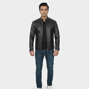 Chaqueta de Cuero Vacuno de Alta Calidad para Hombre al Mejor Precio, Totalmente Personalizable, Estilo Vintage Moderno, Forro de Lino, Peso de la Tela 320g - Product Image 1