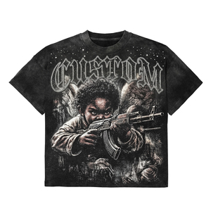 <span class=keywords><strong>T</strong></span>-<span class=keywords><strong>Shirt</strong></span> Unisex Personalizzata <span class=keywords><strong>Streetwear</strong></span>, 300gsm, Stampa Grafica DTG, Oversize, Effetto Vintage Acid Wash, con Strass - Product Image 4