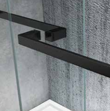 Dépasser 2025 usine noir bypass porte de douche coulissante salle de bain verre trempé maison porte de douche - Product Image 3