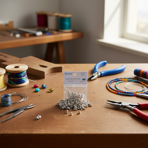 ILAN Fermacorda per Orecchini 10mm Placcato Argento 60pz per Creazione Gioielli - Product Image 3