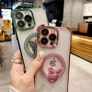 <span class=keywords><strong>เคส</strong></span>โทรศัพท์<span class=keywords><strong>ใส</strong></span>เคลือบเงา Lichicase สำหรับ Redmi 15A 15C <span class=keywords><strong>A7</strong></span> Pro 17Max ลายผีเสื้อกลิตเตอร์ พร้อมขาตั้ง - Product Image 4