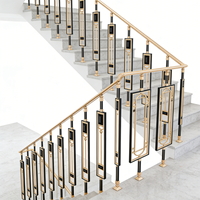 Luxuriöses Design Hochwertige Innendekoration Aluminiumlegierung Treppengeländer Metall-Treppengeländer für Innen-Villen-Treppen
