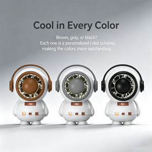 Mini ventilateur portable Astronaute 3 vitesses 40-60 min Silencieux Or Gris Noir Rafraîchissement estival Cadeau créatif - Product Image 6