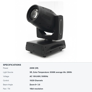 ไฟสปอตไลท์ Sharpy 200W พร้อมหลอด LED สีขาว และระบบควบคุม DMX512 สำหรับเช่าใช้งานและงานทัวร์ - Product Image 6