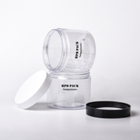 Contenants cosmétiques vides de luxe OEM, bouteilles pour soins de la peau en PET avec couvercle, pot à crème, emballage biodégradable en plastique or blanc 150 ml