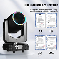 Mini Cabeza Móvil de 230W con Luz de Haz LED, Anillo DMX512, Prisma, Efecto Frost, Rueda Gobo, Luces de Escenario, Iluminación para Eventos, Teatro, Iglesia, CE RoHS FCC
