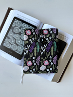 Sarung Kindle Bordir Bunga, Kantong Kindle Berlapis, Hadiah untuk Pecinta Buku, Pelindung E-reader