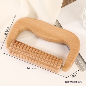 Rouleau de massage manuel en bois, appareil de massage des méridiens, pour jambes, dos, corps entier, universel, en bois massif, planche de relaxation Gua Sha musicale - Product Image 6