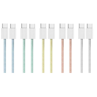 Câble de charge rapide USB-C vers USB-C PD 60W pour téléphone portable, câble de charge USB-C tressé en nylon, câbles de données CABO TIPO C