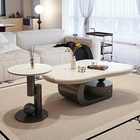 Nouvelle table basse Cloud en bois avec rangement, forme irrégulière, pour petit appartement, salon, style crème, luxe léger, design minimaliste