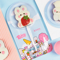 Sucette au chocolat blanc Lapin Fraise de Pâques 10g – Snack de grande valeur – Coffret cadeau de fêtes (Beurre de cacao, Durée de conservation 365 jours)