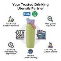 Nueva Botella de Agua de Acero Inoxidable de Doble Pared con Tapa Doble 2 en 1, Boca Ancha, Asa Integrada, Logotipo Personalizado OEM ODM