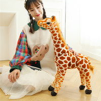 Boneka Jerapah Realistis Buatan Pabrik, Mainan Hewan Isi Dakron, Boneka Bayi