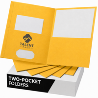 Porte-documents de présentation en papier avec fente pour cartes de visite, format personnalisé, anti-rayures, avec lamination, gaufrage et débossage, pour le bureau