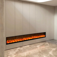 Cheminée électrique encastrée avec chauffage, flamme LED simulée, infrarouge 3D, thermostat réglable, télécommande, écoénergétique