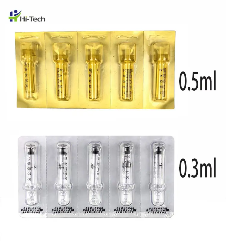 0.3mL/0.5mL seal Disposable Syringe Ampoule two head needle for hyaluronic pen injector use
