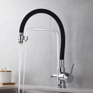 <span class=keywords><strong>Robinet</strong></span> de cuisine YF 2026 moderne et contemporain en laiton nickel brossé 3-en-1 avec <span class=keywords><strong>robinet</strong></span> d'eau pure, bec flexible en silicone et 3 modes de <span class=keywords><strong>jet</strong></span> - Product Image 2