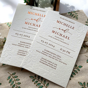 Cartes de mariage et enveloppes de luxe imprimées en typographie de haute qualité avec papier en coton pour invitation, design personnalisé - Product Image 6