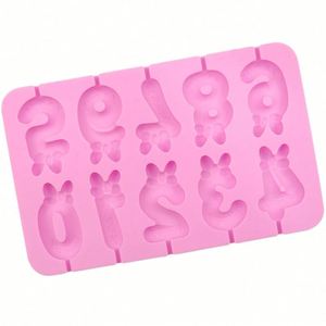 Molde de silicona para chocolate y caramelos con forma de números del 0 al 9, para hornear en casa, fácil de usar, sin BPA, OEM/ODM - Product Image 3