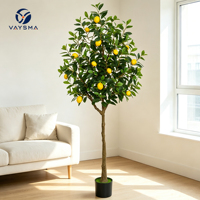 Arbre artificiel de citronnier de 1,5 m de haut avec des citrons factices, plantes artificielles pour la décoration, réalistes pour la maison, le bureau ou l'intérieur.