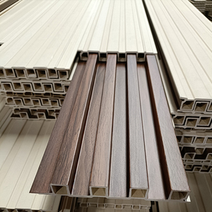 Revêtement de décoration intérieure, éclairage, grain de bois, imperméabilisation, doré, panneaux muraux en PVC WPC cannelés - Product Image 2