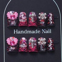 Vente en gros usine : Faux ongles courts en acrylique faits main, haute qualité, faible MOQ, motifs personnalisés disponibles