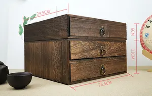 Cajas de Regalo de almacenamiento de caja de té de madera rústica