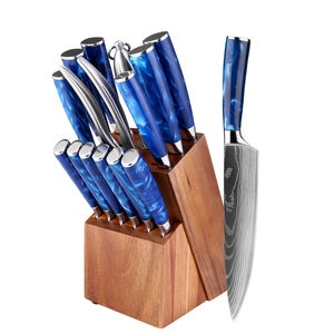XITUO Premium giapponese coltello <span class=keywords><strong>Set</strong></span> 15PC professionale <span class=keywords><strong>coltelli</strong></span> da Chef in legno porta <span class=keywords><strong>coltelli</strong></span> forbici e affilatore porta pratico <span class=keywords><strong>Set</strong></span> - Product Image 1
