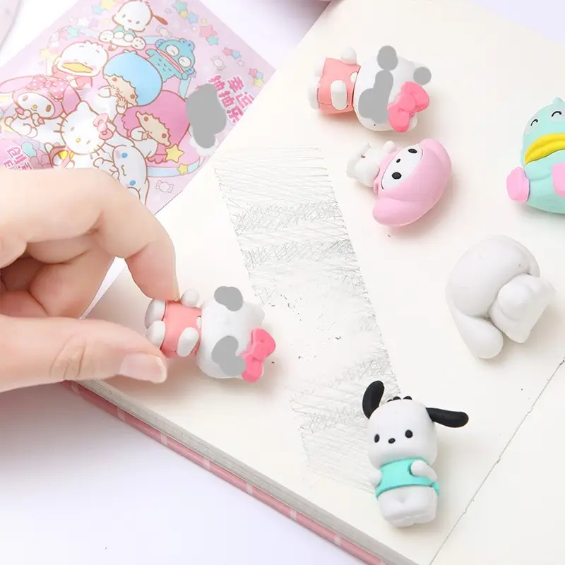 Linda Eraser Kuromi Mymelody Children Stationery Novelty Cute Writing Drawing Eraser School Office Supplies Blind Box