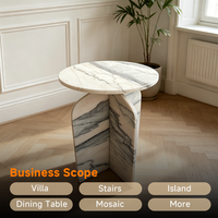 Table basse moderne en marbre rose naturel pour chambre, salon, salle à manger et bar à domicile - Écologique et durable