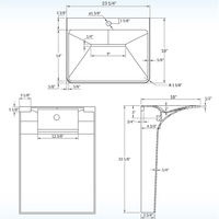 Lavabo intelligent en surface solide Hanex blanc, design italien, avec robinet et meuble sous-vasque