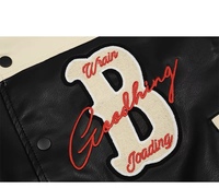 Veste en cuir PU pour hommes design personnalisé patchs en chenille avec logo vintage couleur en vrac logo OEM brodé surdimensionné
