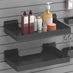 Étagères à lattes robustes JH-Mech pour l'organisation de garages, <span class=keywords><strong>d</strong></span>'ateliers et de rangements, 16x8 pouces, noires, accessoires pour étagères à lattes - Product Image 1