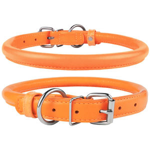 Collares de Cuero Redondos, Acolchados y Suaves, Hechos a Mano, Personalizados, para Todas las Temporadas, Ecológicos, con Joyas, en Varios Colores Sólidos - Product Image 1