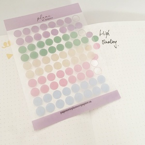 Custom Waterproof 10mm Cosmo Dot Morandi Transparent Sticker Stationary Task Bullet Hole Sticker Sheets Planning