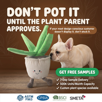 Jouet pour chien en peluche écologique en forme de plante succulente, cactus en pot, couineur, doux et interactif pour chiot, usine OEM ODM